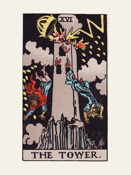 Arcane XVI - La Tour (The Tower) - Affiche Tarot Rider-Waite-Smith