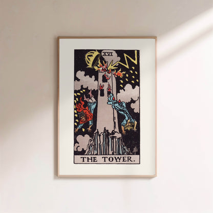 Arcane XVI - La Tour (The Tower) - Affiche Tarot Rider-Waite-Smith en situation