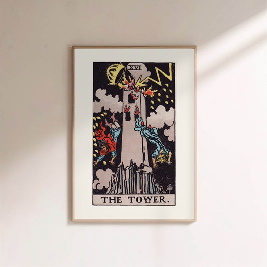 Arcane XVI - La Tour (The Tower) - Affiche Tarot Rider-Waite-Smith en situation