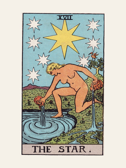 Arcane XVII - L'Étoile (The Star) - Affiche Tarot Rider-Waite-Smith