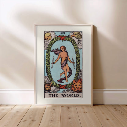 Arcane XXI - Le Monde (The World) - Affiche Tarot Rider-Waite-Smith