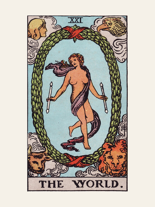Arcane XXI - Le Monde (The World) - Affiche Tarot Rider-Waite-Smith