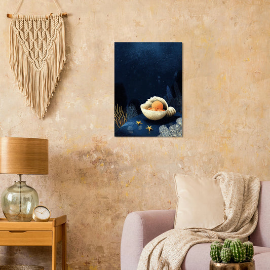 Affiche enfant - Poulpito le petit poulpe - Heure d'été 