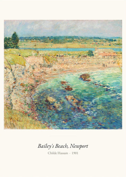 Bailey's Beach, Newport, Childe Hassam, l'affiche seule, papier épais mat éco-responsable