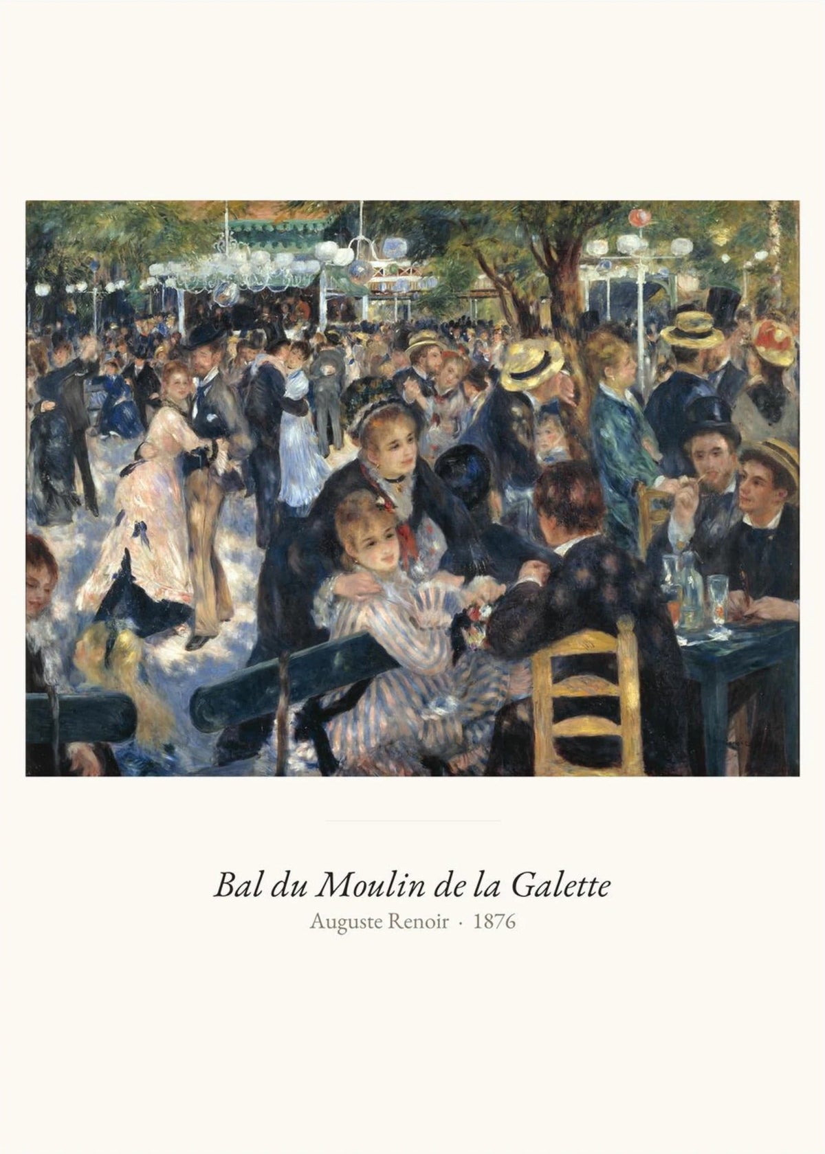Bal du Moulin de la Galette, Renoir, l'affiche seule, papier épais mat éco-responsable