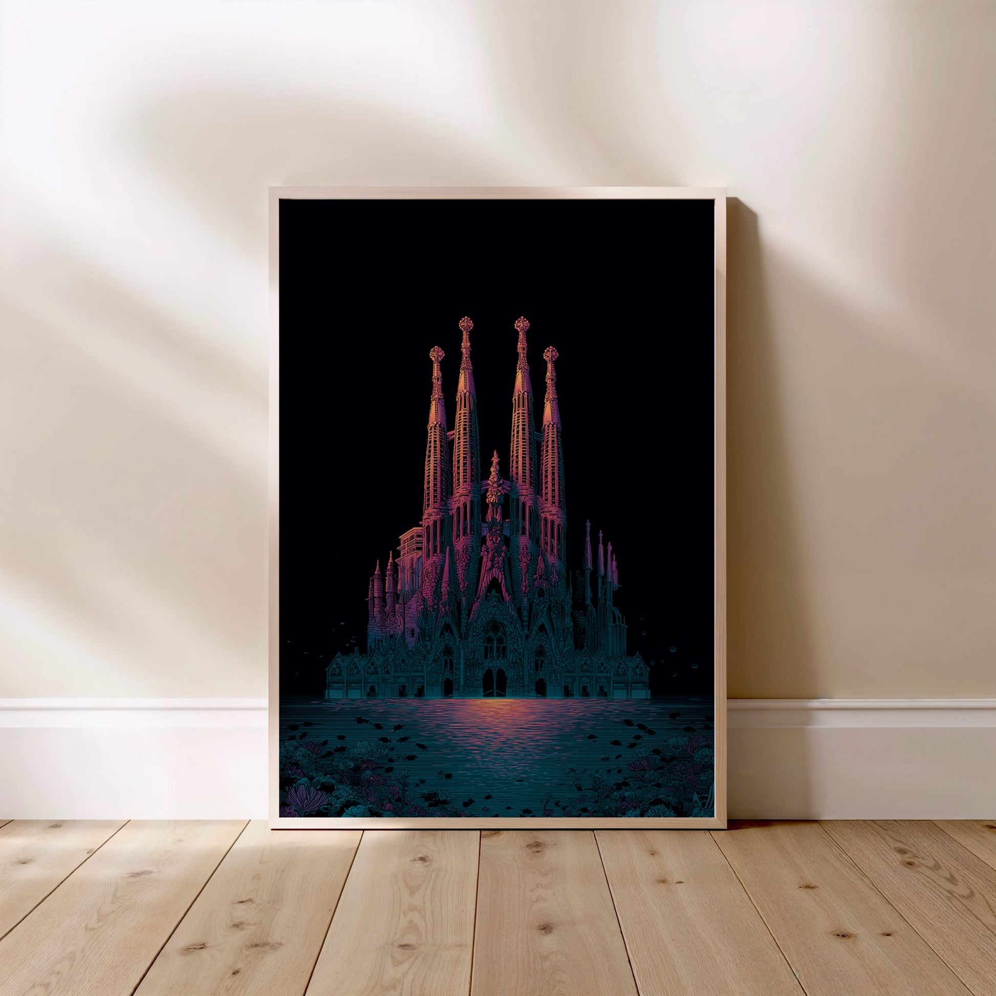 Barcelona Underwater, affiche encadrée