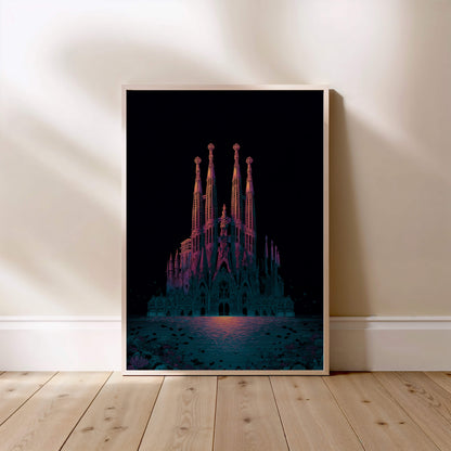 Barcelona Underwater, affiche encadrée
