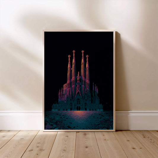 Barcelona Underwater, affiche encadrée