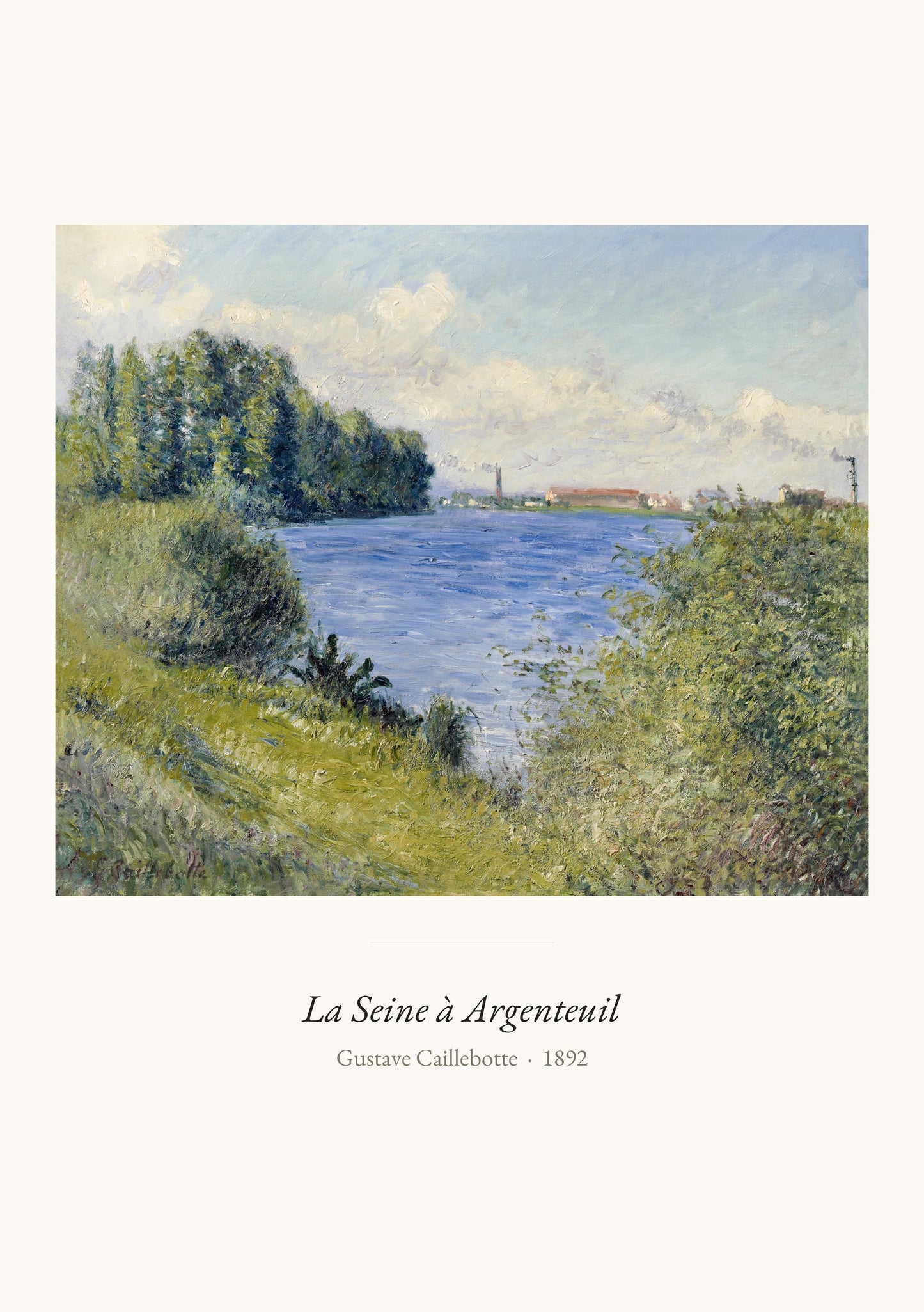 La Seine à Argenteuil, Gustave Caillebotte | Affiche Art Premium