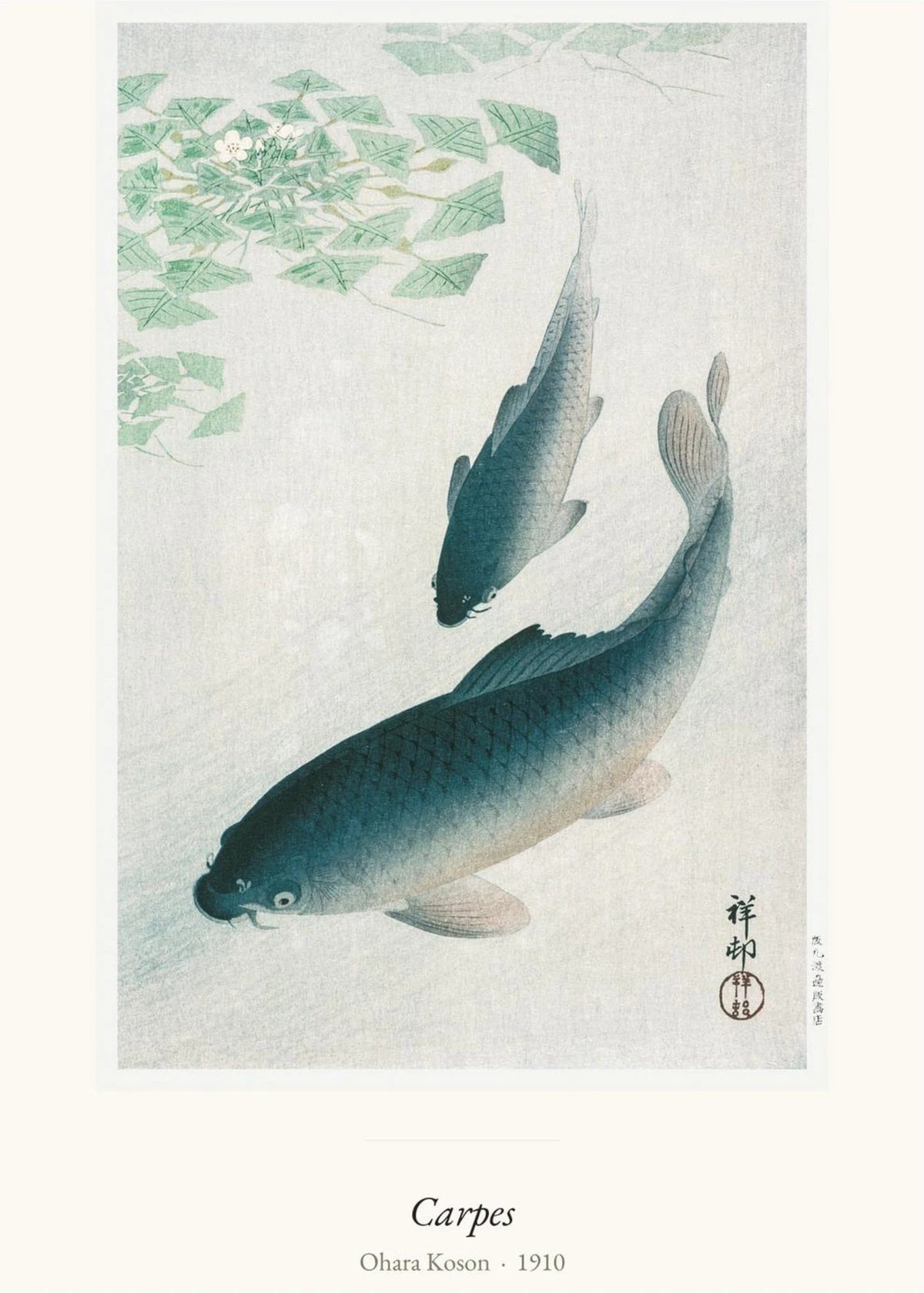 Carpes, Ohara Koson | Affiche Estampe Japonaise, l'affiche seule, papier épais mat éco-responsable