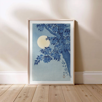 Cerisiers en Fleurs et Lune - Ohara Koson - Estampe Japonaise