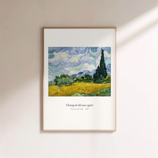 Champ de blé aux cyprès, Van Gogh | Affiche Art Premium en situation