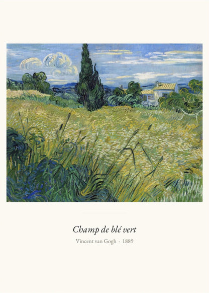 Champ de blé vert, Vincent van Gogh, l'affiche seule, papier épais mat éco-responsable