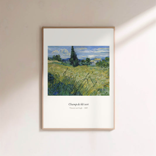 Champ de blé vert, Vincent van Gogh | Affiche Art Premium en situation