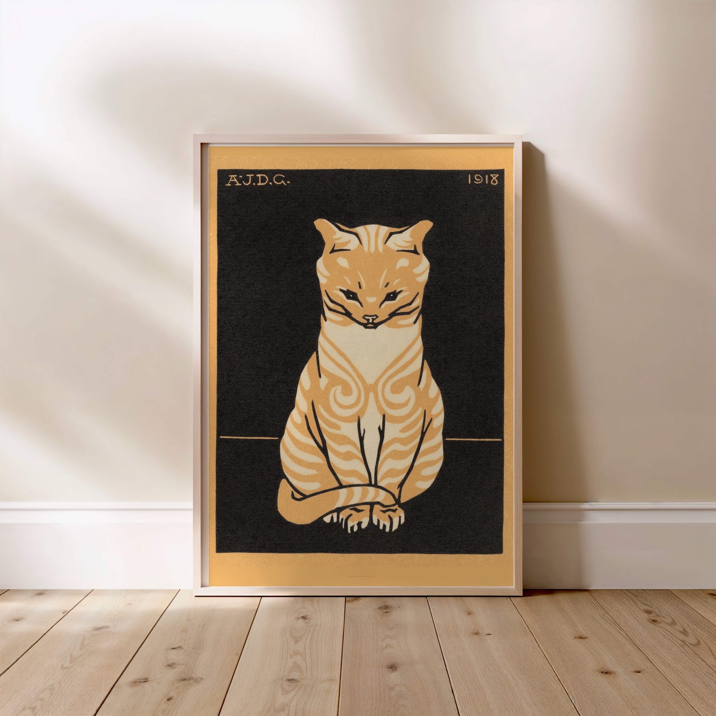 Chat Assis - Julie de Graag - Affiche Art Animalier