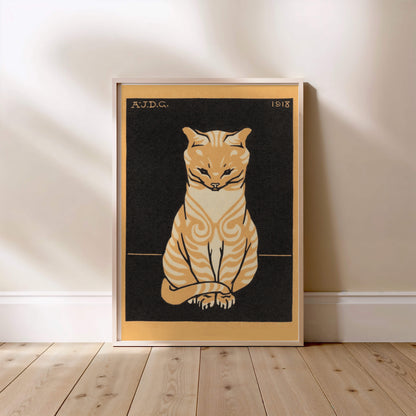 Chat Assis - Julie de Graag - Affiche Art Animalier