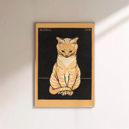 Chat Assis - Julie de Graag - Affiche Art Animalier en situation