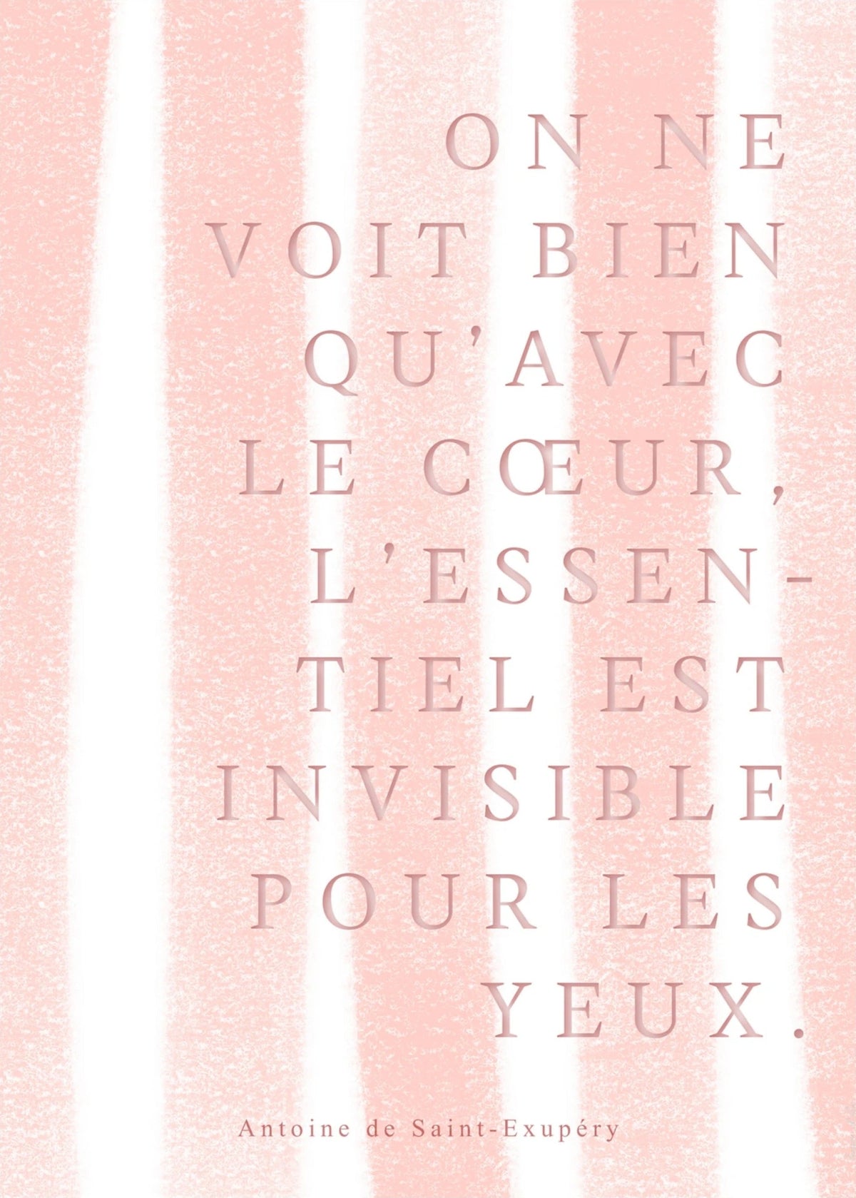 On ne voit bien qu'avec le cœur... | Poster Citation, l'affiche seule, papier épais mat éco-responsable