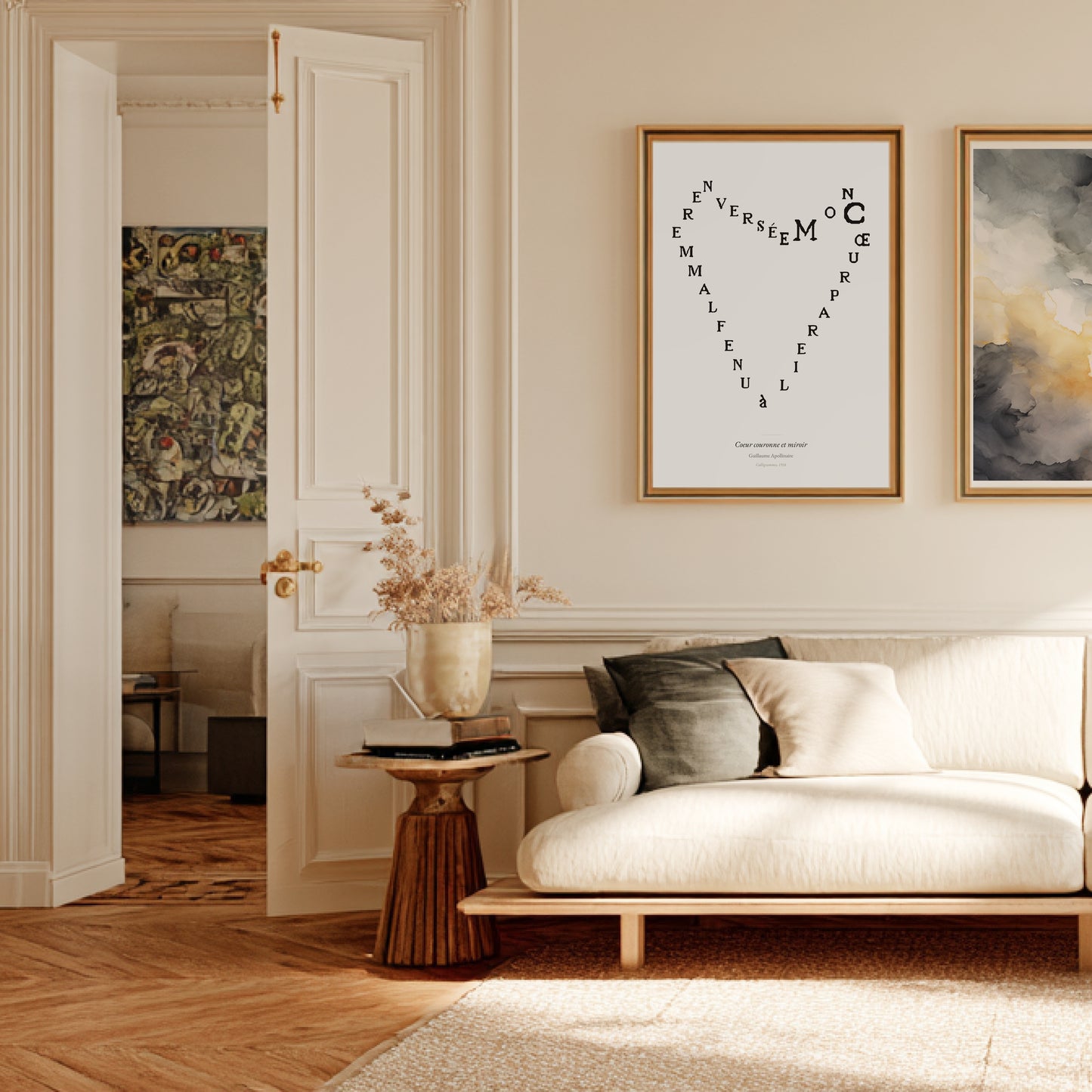 Coeur couronne et miroir, Guillaume Apollinaire | Affiche Poétique Premium en situation