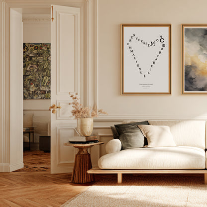 Coeur couronne et miroir, Guillaume Apollinaire | Affiche Poétique Premium en situation