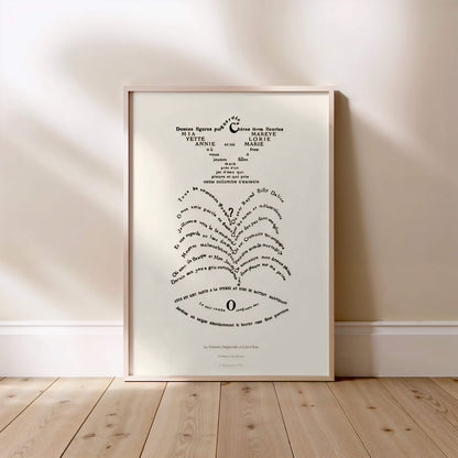 La Colombe Poignardée et le Jet d'Eau, Apollinaire | Calligramme Affiche Premium | Heure d'Été Studio