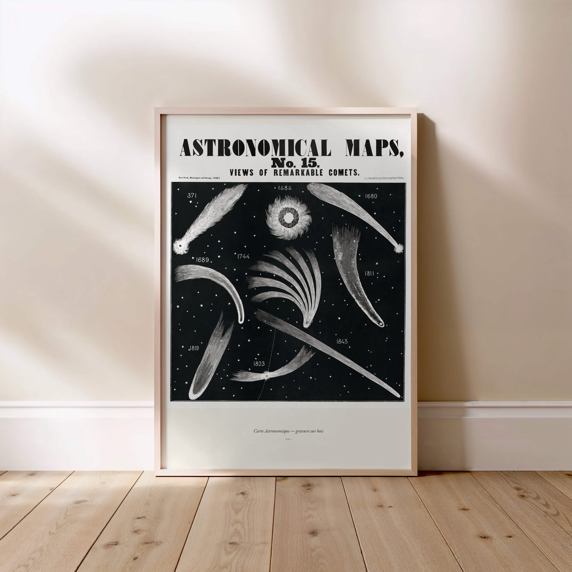 Cometes - Gravure Astronomique XIXe - Affiche Sciences Vintage