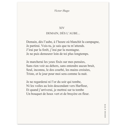 Demain, dès l'aube... - Victor Hugo - Heure d'été 