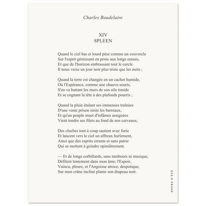 Spleen - Charles Baudelaire - Heure d'été 