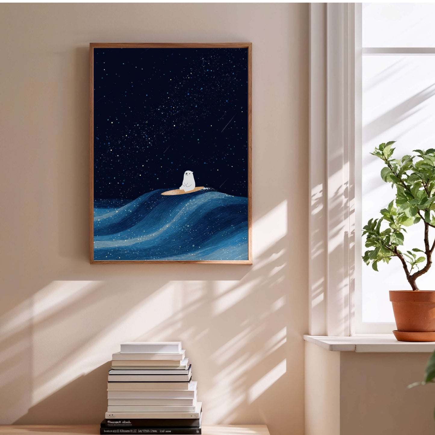 Affiche enfant Stary Night Bear en situation