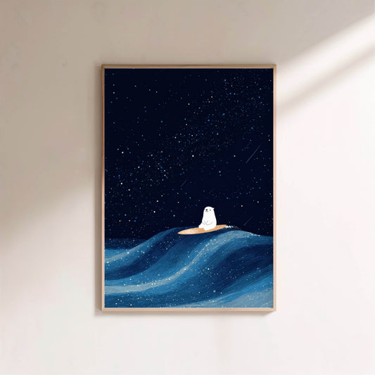 Affiche enfant Stary Night Bear en situation
