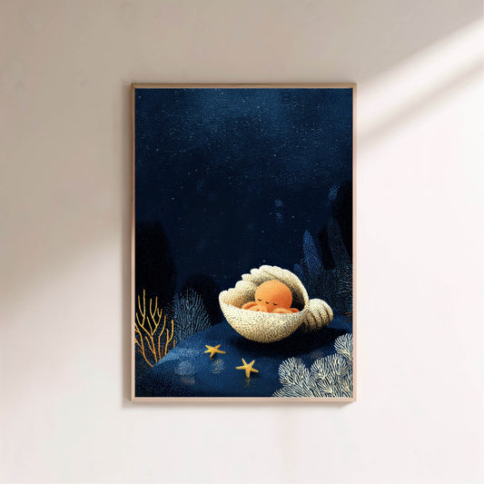 Affiche enfant - Poulpito le petit poulpe en situation