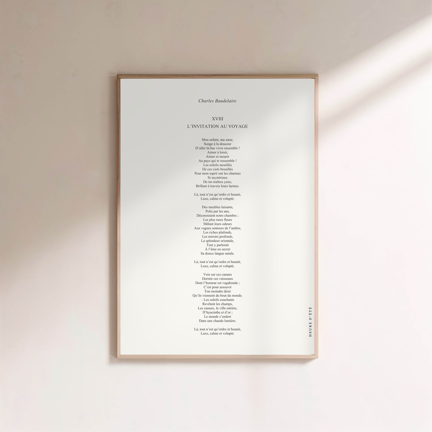 L'invitation au voyage - Charles Baudelaire | Poster Poésie en situation