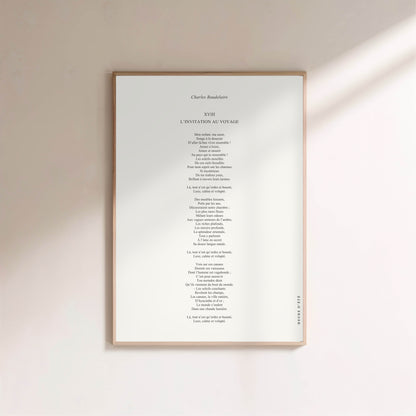 L'invitation au voyage - Charles Baudelaire | Poster Poésie en situation