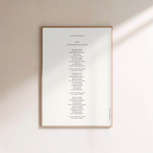 L'invitation au voyage - Charles Baudelaire | Poster Poésie en situation