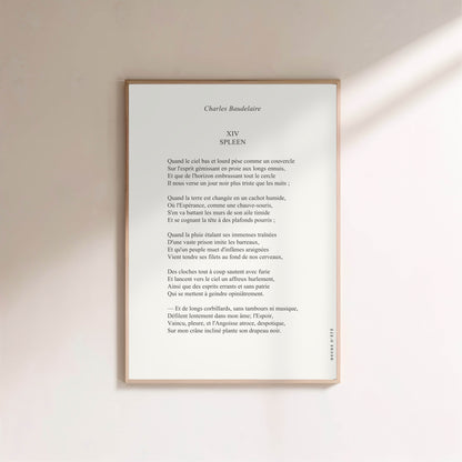 Spleen - Charles Baudelaire | Poster Poésie en situation
