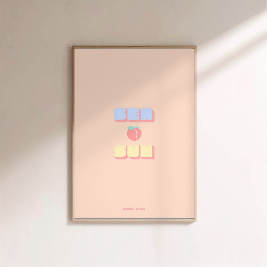 Affiche Sea Peach & Sun en situation