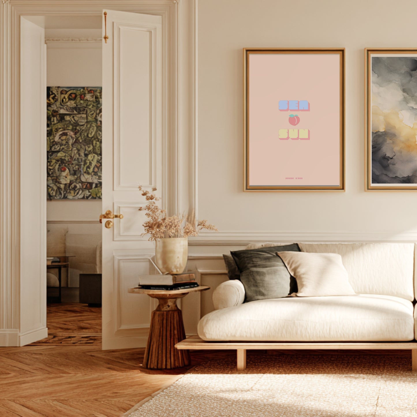 Affiche Sea Peach & Sun en situation