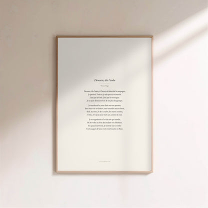 Demain, dès l'aube, Victor Hugo | Affiche Poétique Premium en situation