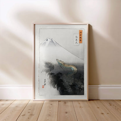 Dragon s'Élevant vers le Mont Fuji - Ogata Gekkō - Estampe Japonaise