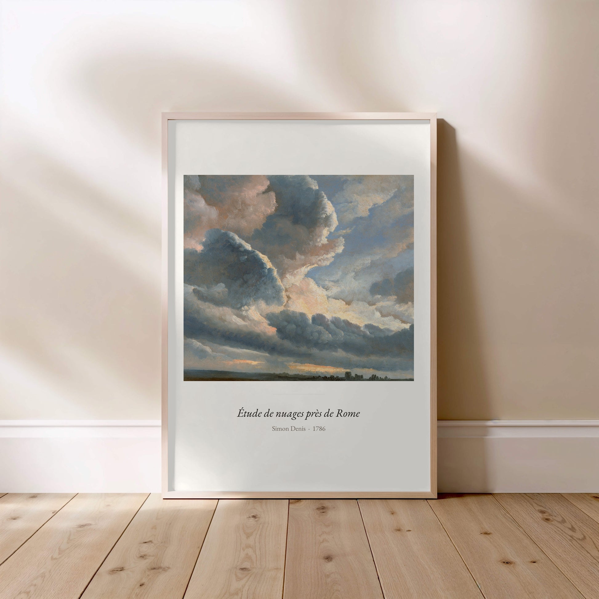 Étude de nuages près de Rome, Simon Denis | Affiche Art Premium