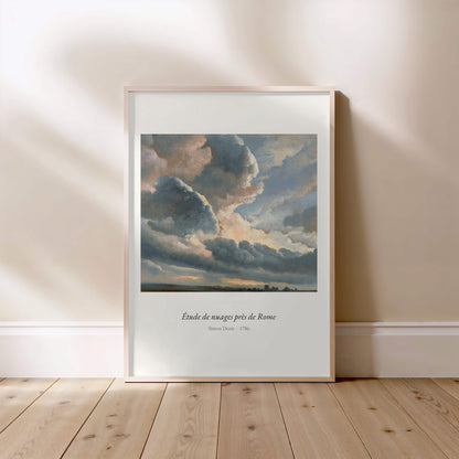 Étude de nuages près de Rome, Simon Denis | Affiche Art Premium