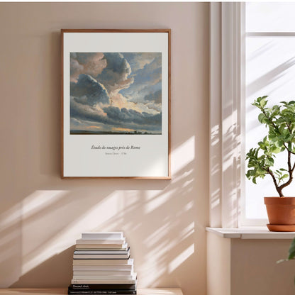 Étude de nuages près de Rome, Simon Denis | Affiche Art Premium en situation