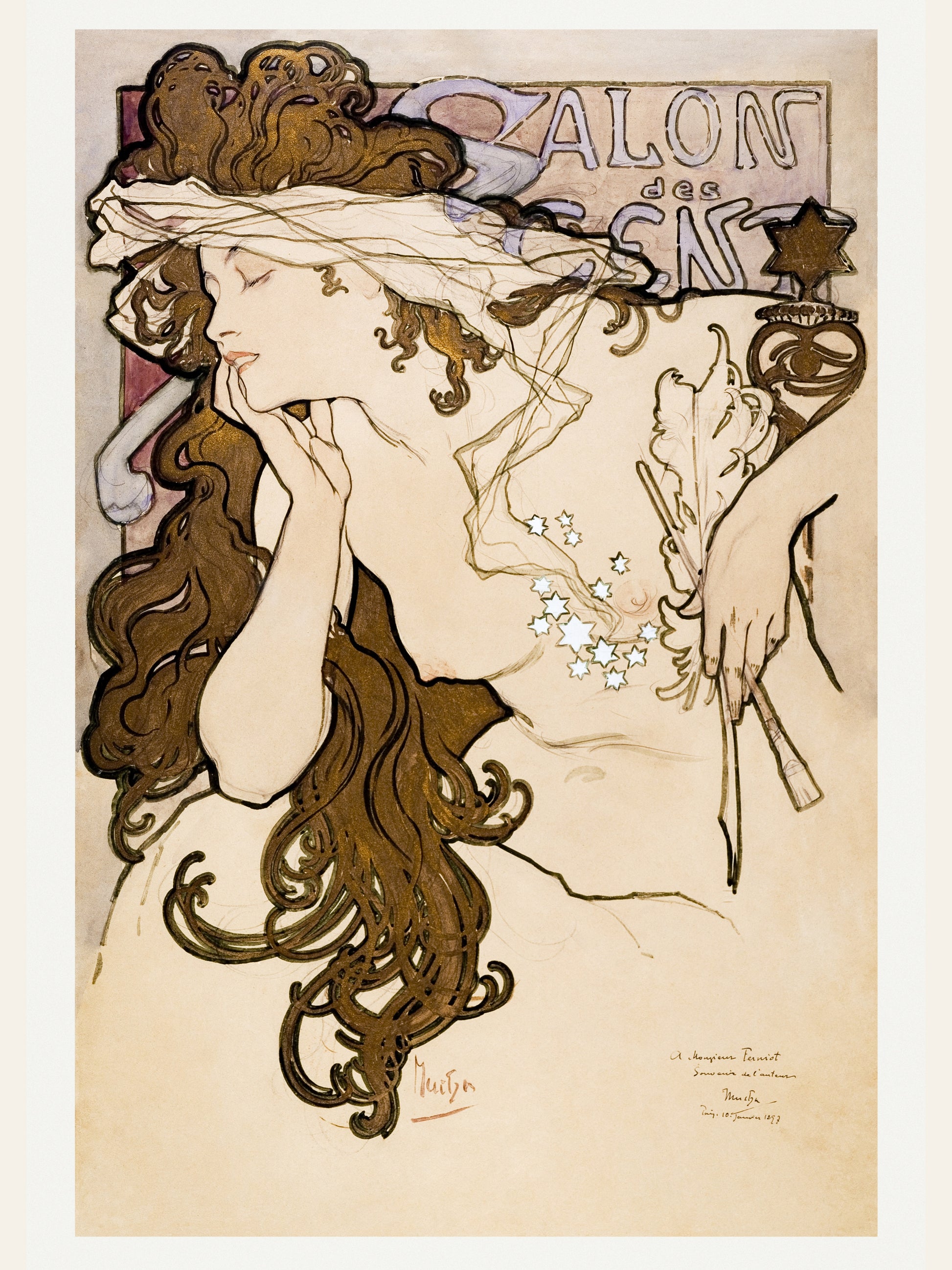 Étude pour le Salon des Cent - Alphonse Mucha - Art Nouveau