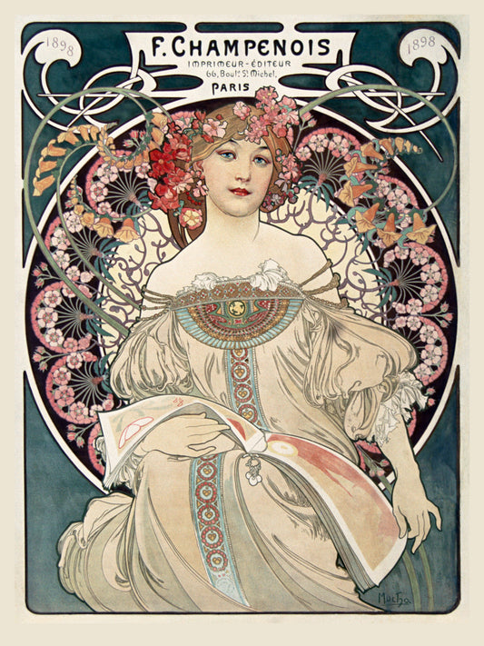 F. Champenois Imprimeur-Editeur - Alphonse Mucha - Affiche Art Nouveau