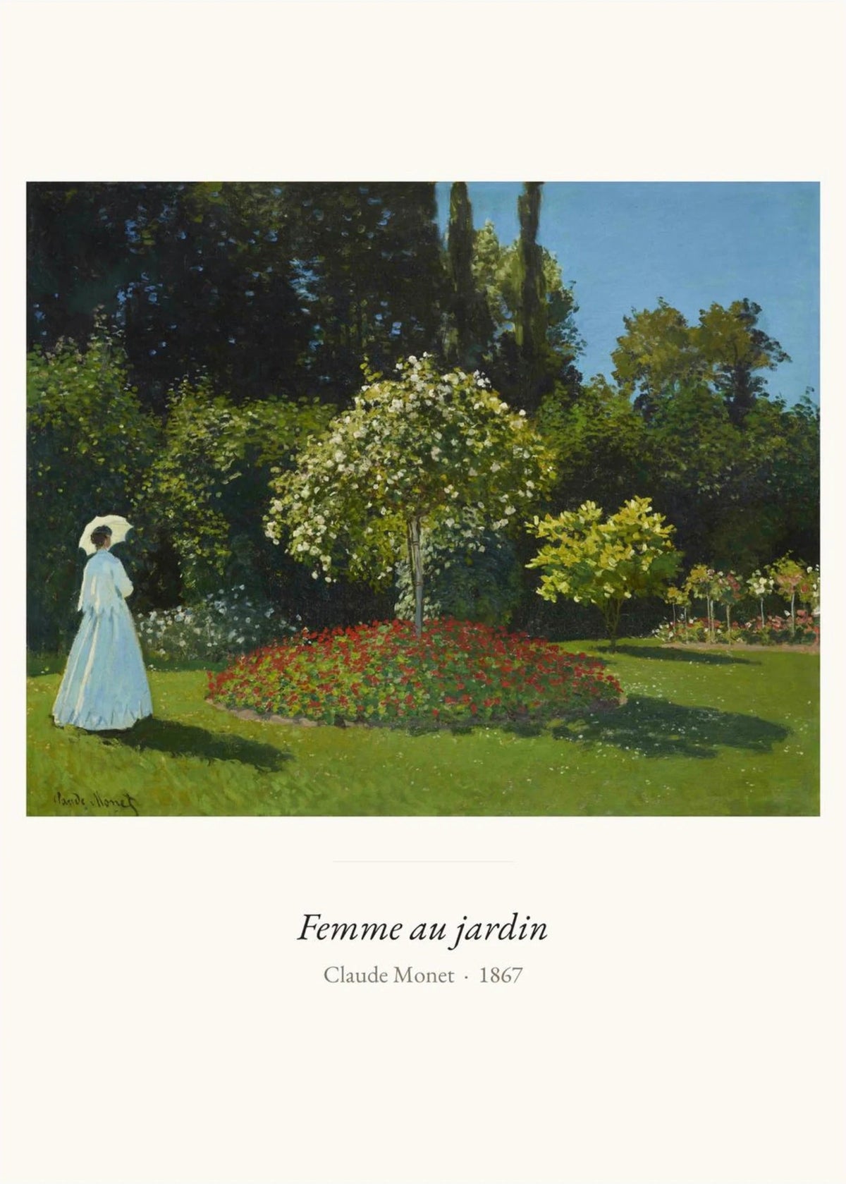 Femme au jardin, Claude Monet | Affiche Art Premium, l'affiche seule, papier épais mat éco-responsable