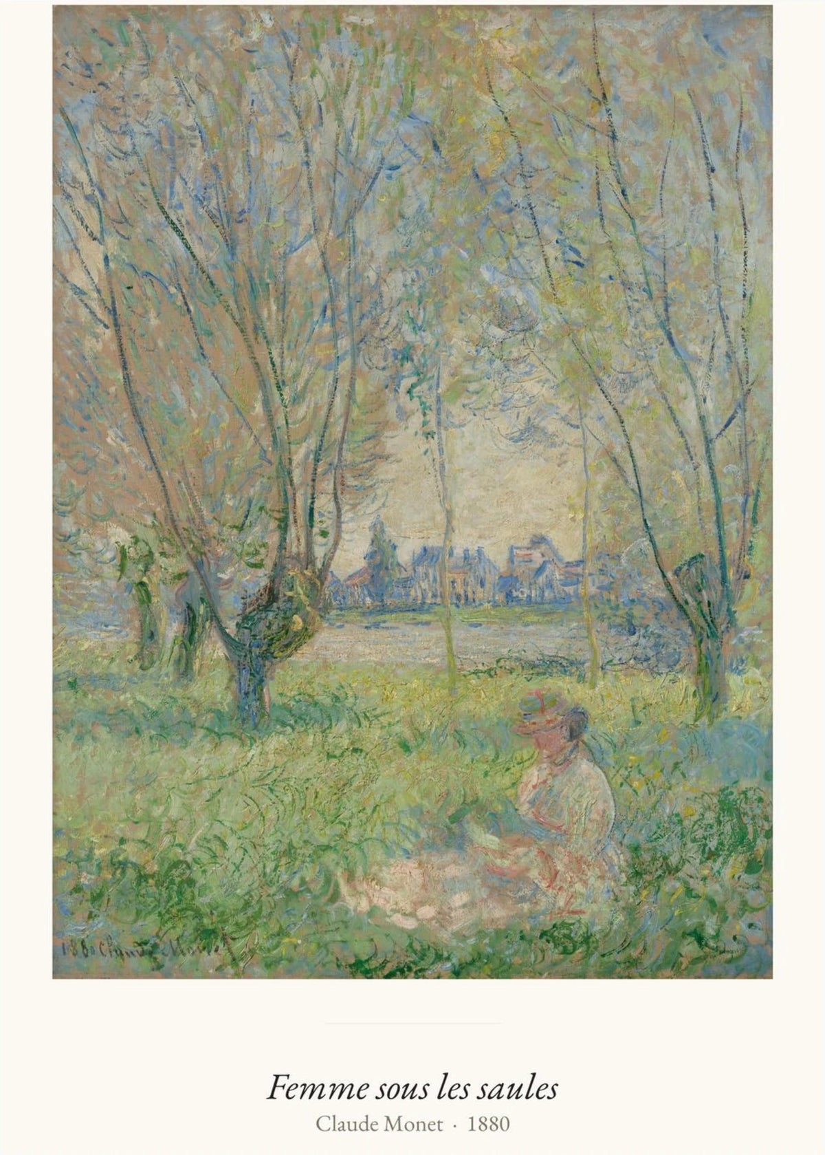 Femme sous les saules, Claude Monet, l'affiche seule, papier épais mat éco-responsable