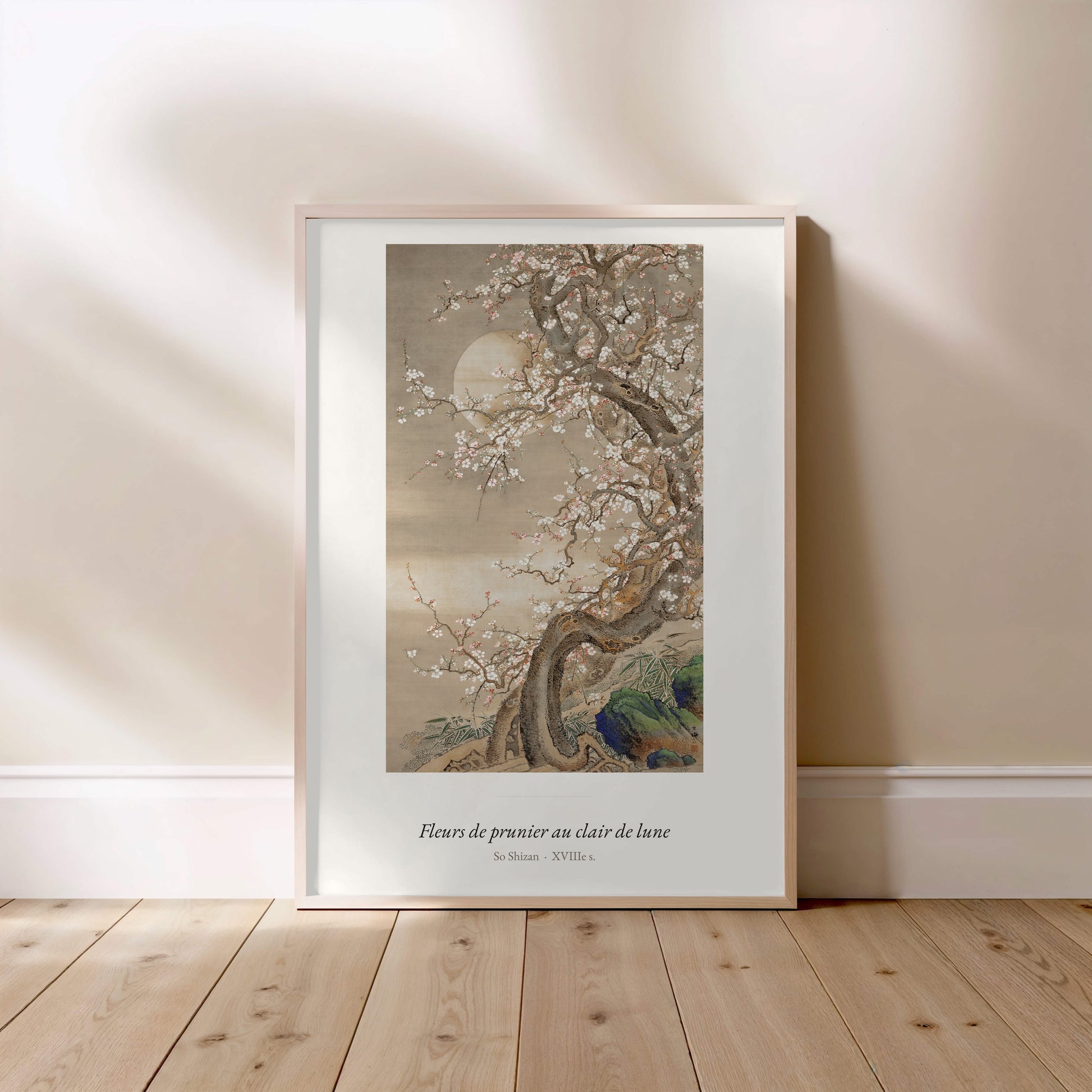 Fleurs de prunier au clair de lune, So Shizan | Affiche Art Premium
