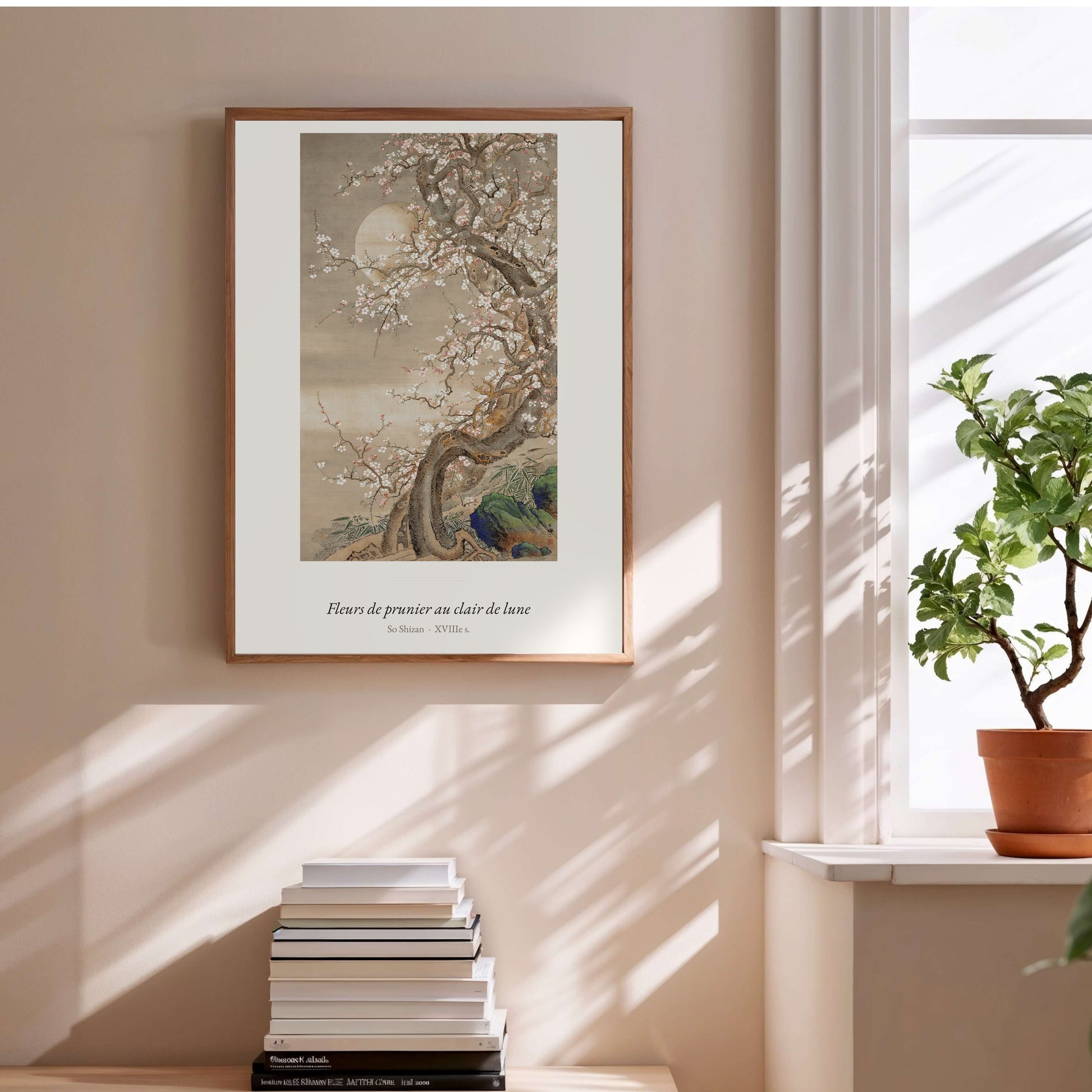 Fleurs de prunier au clair de lune, So Shizan | Affiche Art Premium en situation