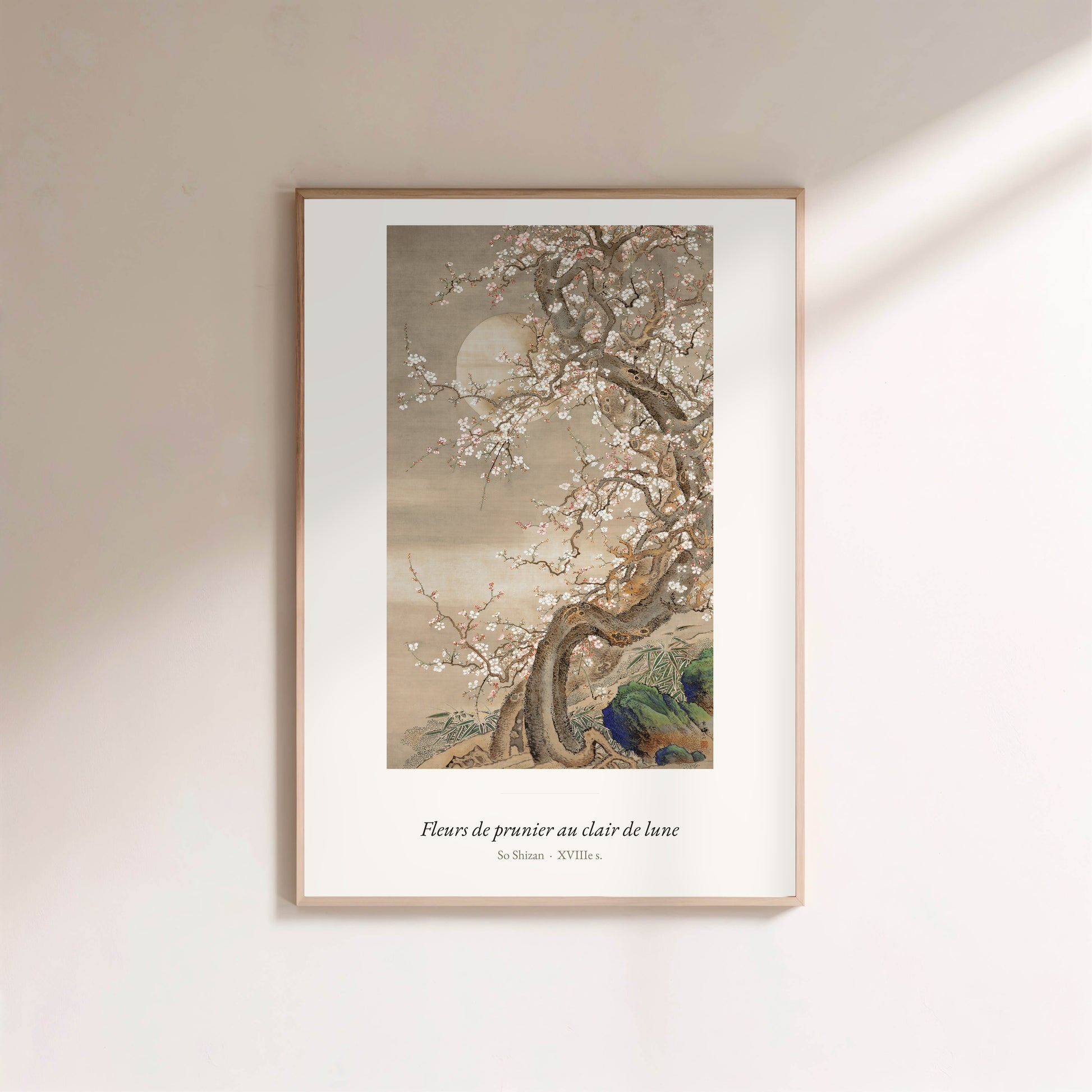 Fleurs de prunier au clair de lune, So Shizan | Affiche Art Premium en situation
