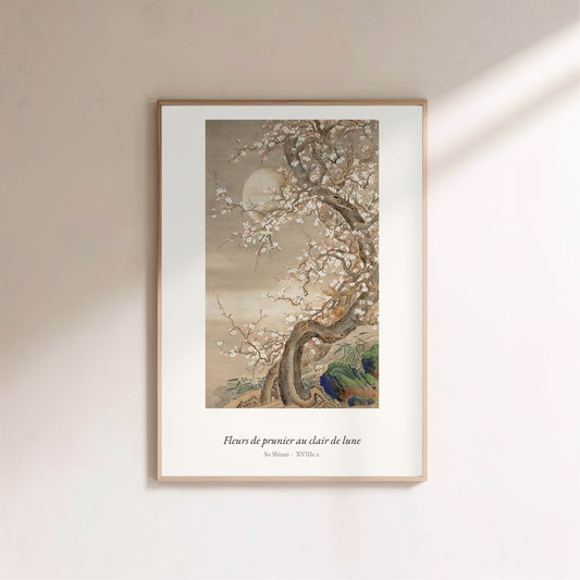 Fleurs de prunier au clair de lune, So Shizan | Affiche Art Premium en situation